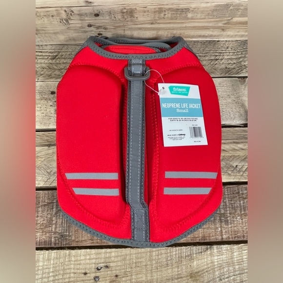 Frisco Dog Life Jacket Small 15-30 lb Neoprene Red Gray 16-20” Girth Water Float - Picture 12 of 13